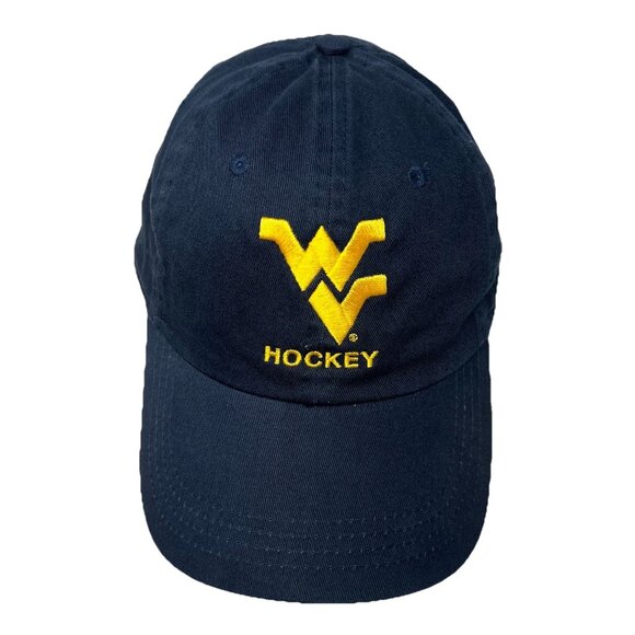 West Virginia University Mountaineers WVU Hockey Strapback Hat Cap Dad Logo - Picture 2 of 10